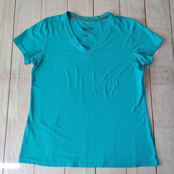 Nike Dri-Fit regular fit V-neck active tee sz L - Picture 4 of 9